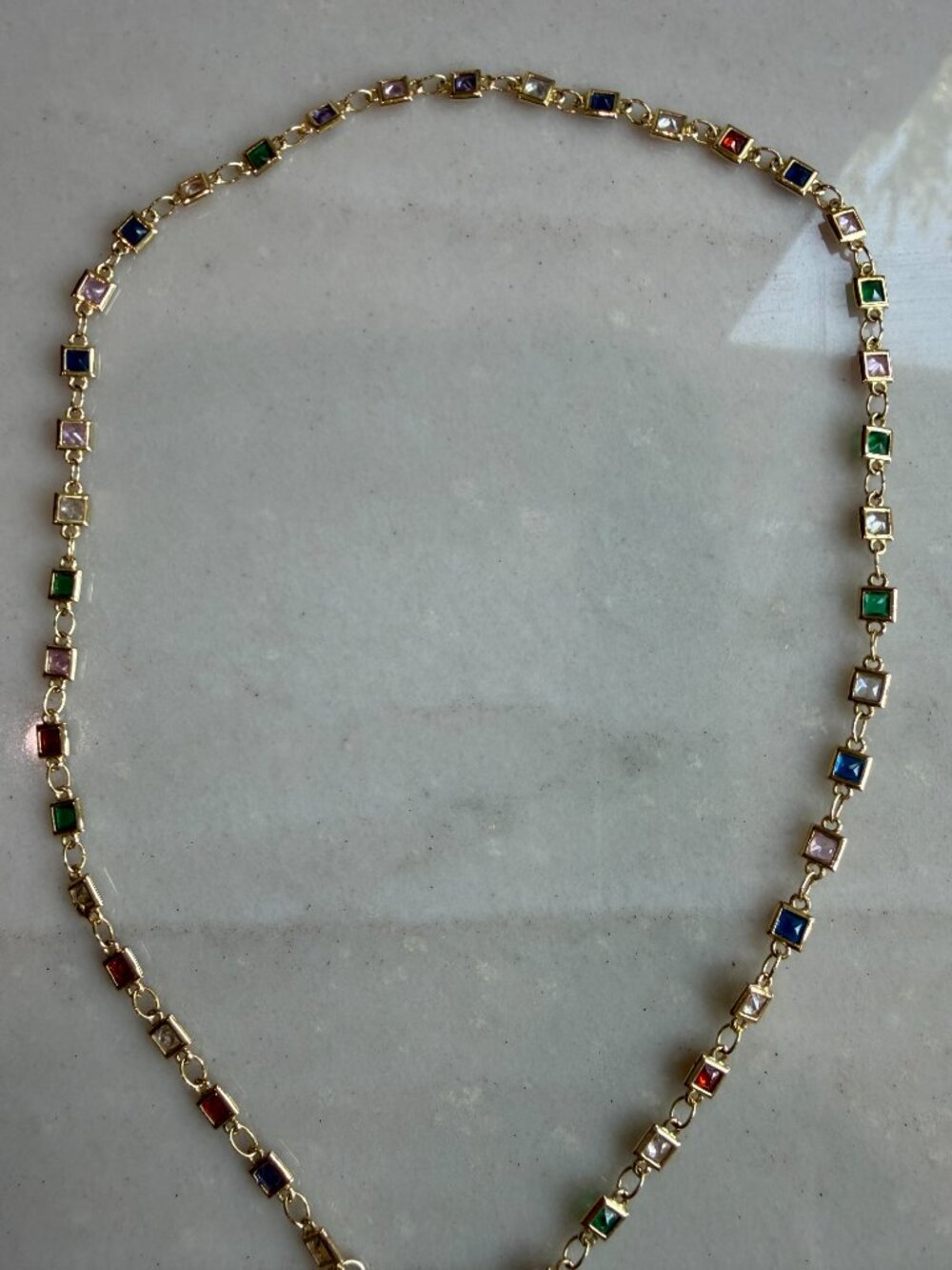 Taylor Shaye rainbow CZ choker